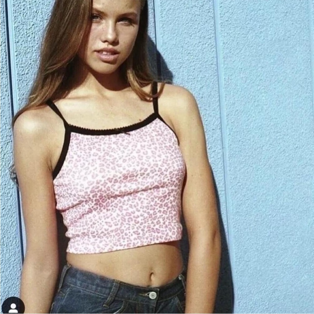 Pink Leopard Print camisole cami Tank Top crop